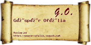 Gáspár Ofélia névjegykártya